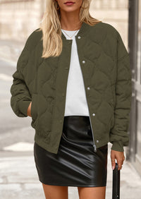 PRETTYGARDEN Women's Quilted Bomber Jacket Fall Fashion Lightweight Cropped Zip up Outerwear Winter Puffer Coats Pockets