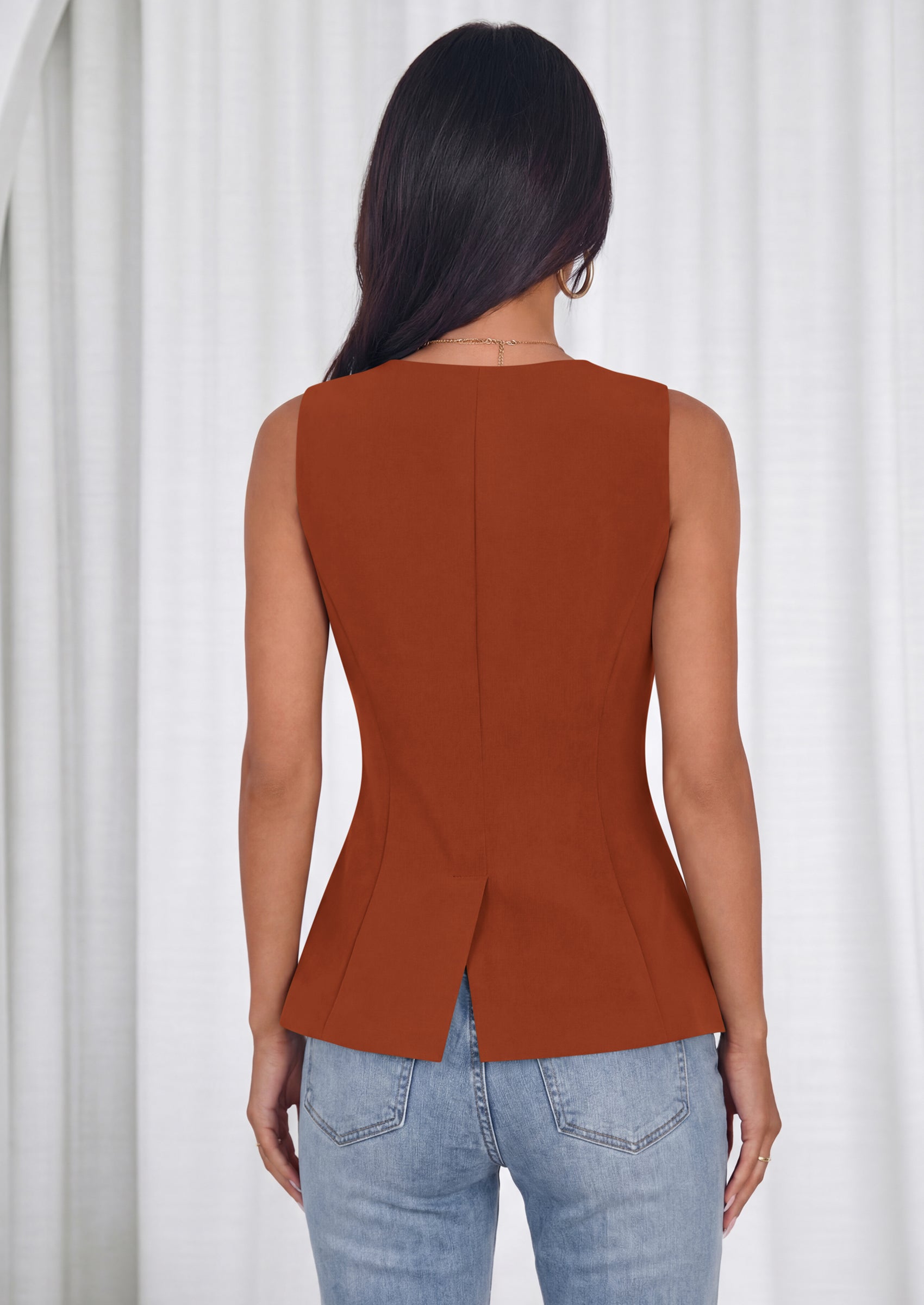 PRETTYGARDEN Womens Summer Sleeveless Blazer Vest Tops Trendy V Neck Button Down Business Casual Suit Vests Waistcoat PRETTYGARDEN