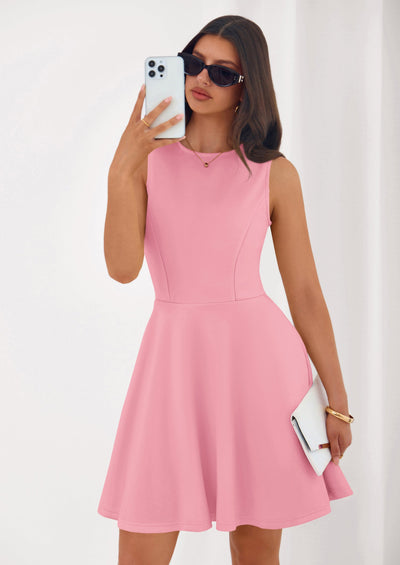 PRETTYGARDEN A Line Dresses for Women Elegant Classy Sleeveless Summer Short Tank Cocktail Party Spring Mini Dress PRETTYGARDEN