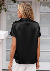 PRETTYGARDEN Women's Summer Button Down Shirts Short Sleeve Work Tops Dressy Blouses Spring Business Casual Outfits