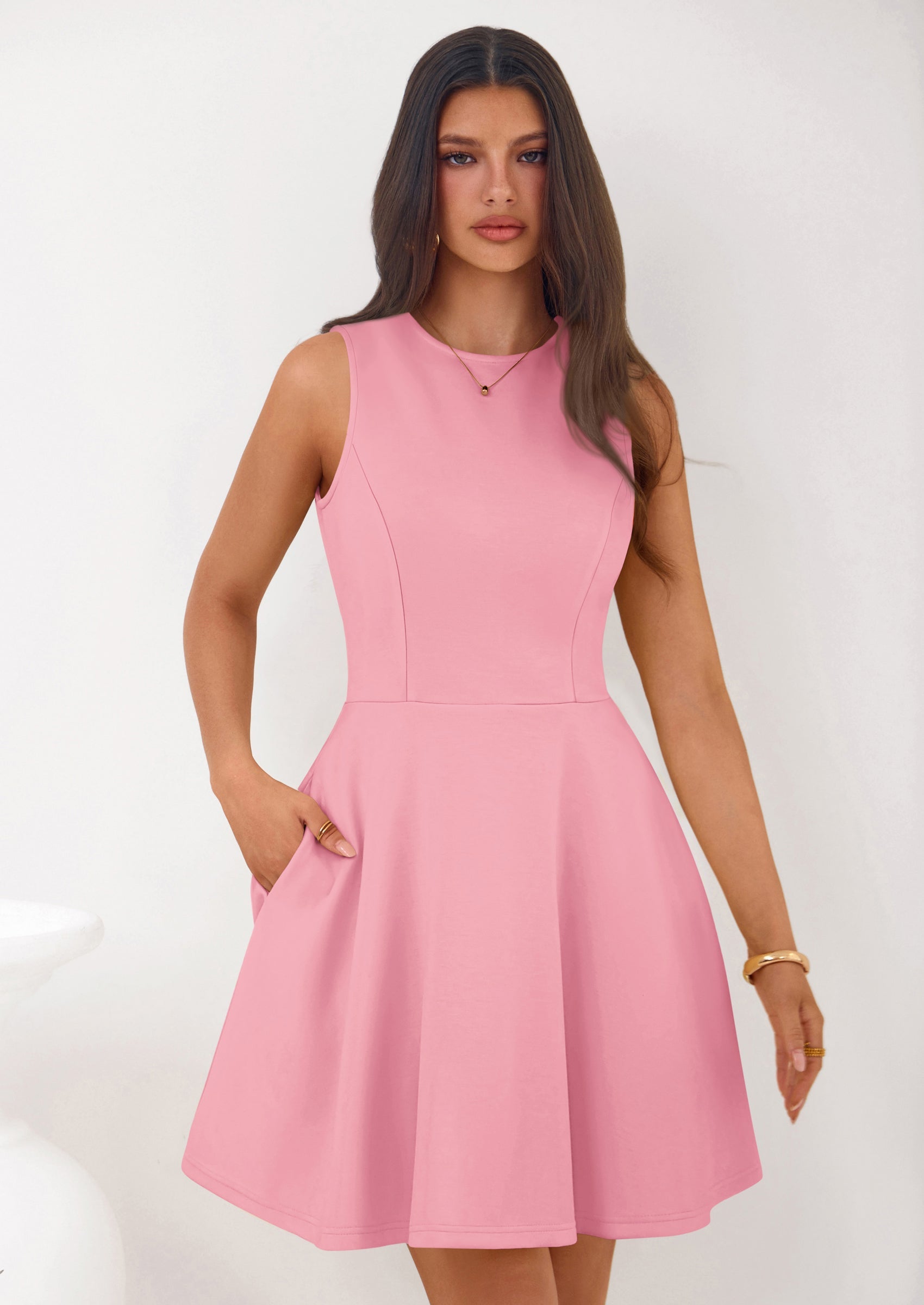 PRETTYGARDEN A Line Dresses for Women Elegant Classy Sleeveless Summer Short Tank Cocktail Party Spring Mini Dress PRETTYGARDEN