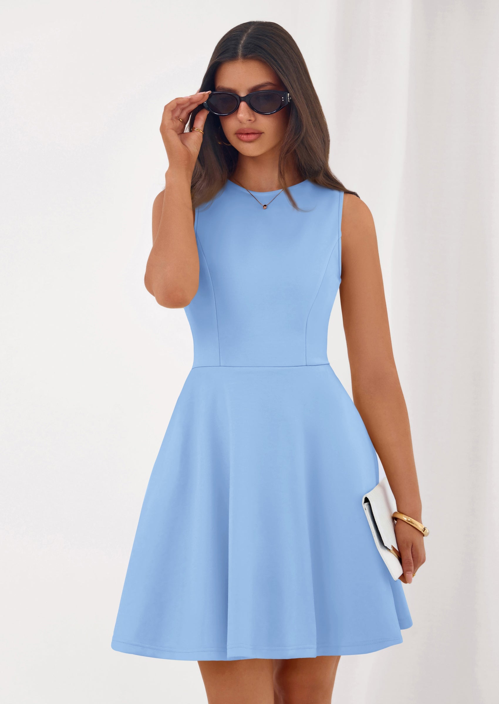 PRETTYGARDEN A Line Dresses for Women Elegant Classy Sleeveless Summer Short Tank Cocktail Party Spring Mini Dress PRETTYGARDEN