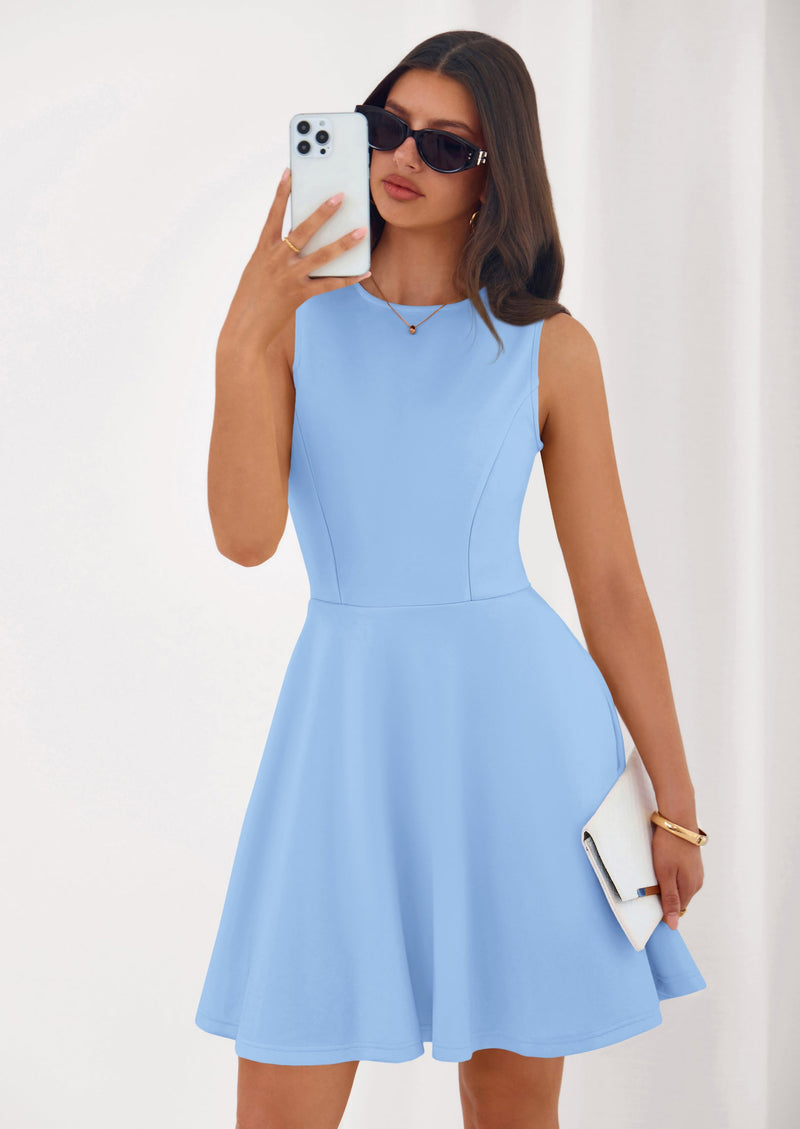 PRETTYGARDEN A Line Dresses for Women Elegant Classy Sleeveless Summer Short Tank Cocktail Party Spring Mini Dress PRETTYGARDEN