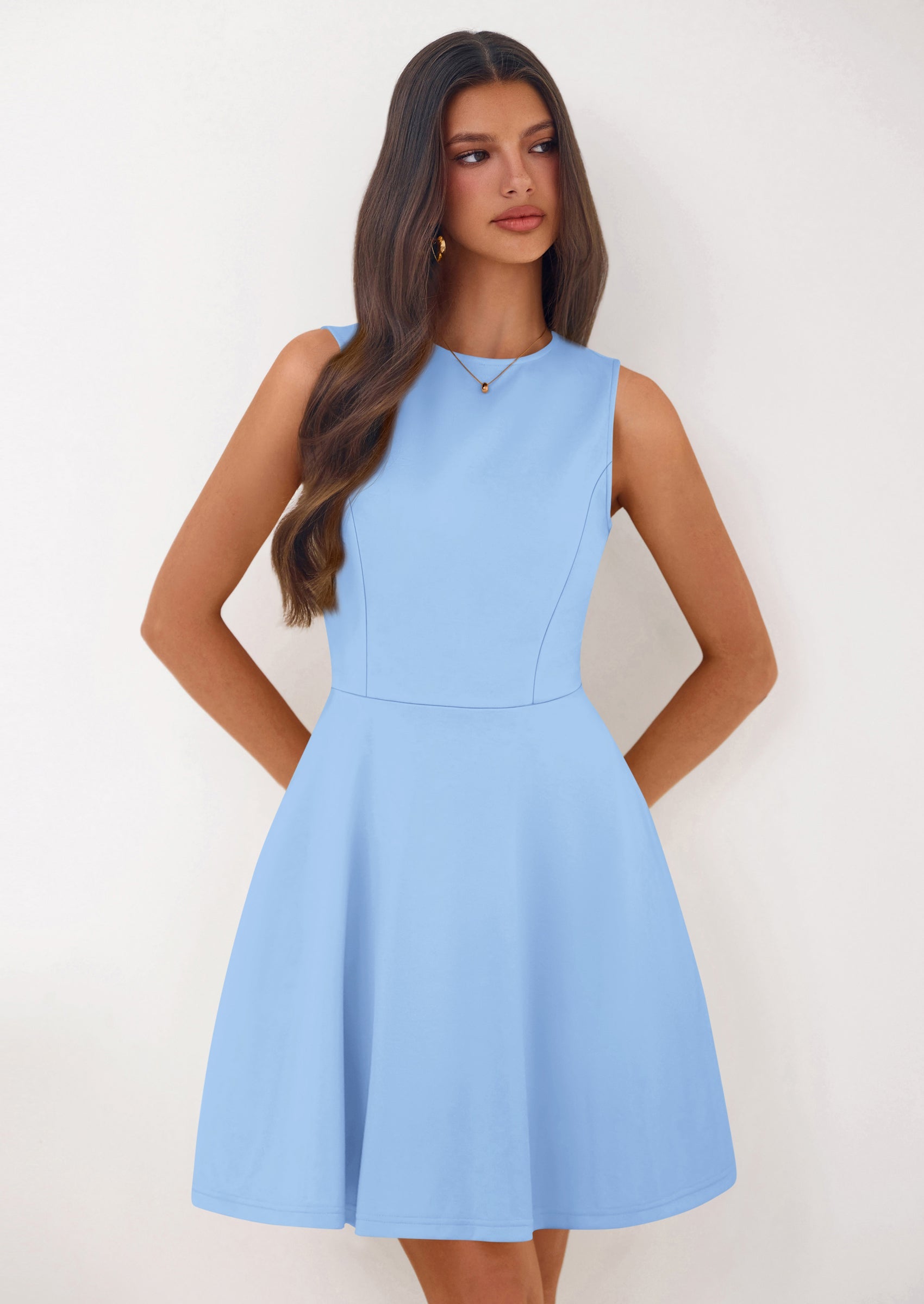 PRETTYGARDEN A Line Dresses for Women Elegant Classy Sleeveless Summer Short Tank Cocktail Party Spring Mini Dress PRETTYGARDEN