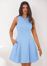 PRETTYGARDEN A Line Dresses for Women Elegant Classy Sleeveless Summer Short Tank Cocktail Party Spring Mini Dress PRETTYGARDEN