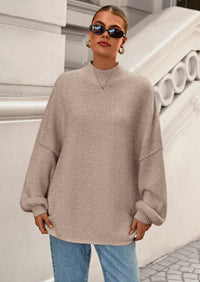 PRETTYGARDEN Women's Fall Oversized Sweaters Chunky Knit Mock Neck Long Sleeve Casual Trendy Pullover Winter Clothes PRETTYGARDEN