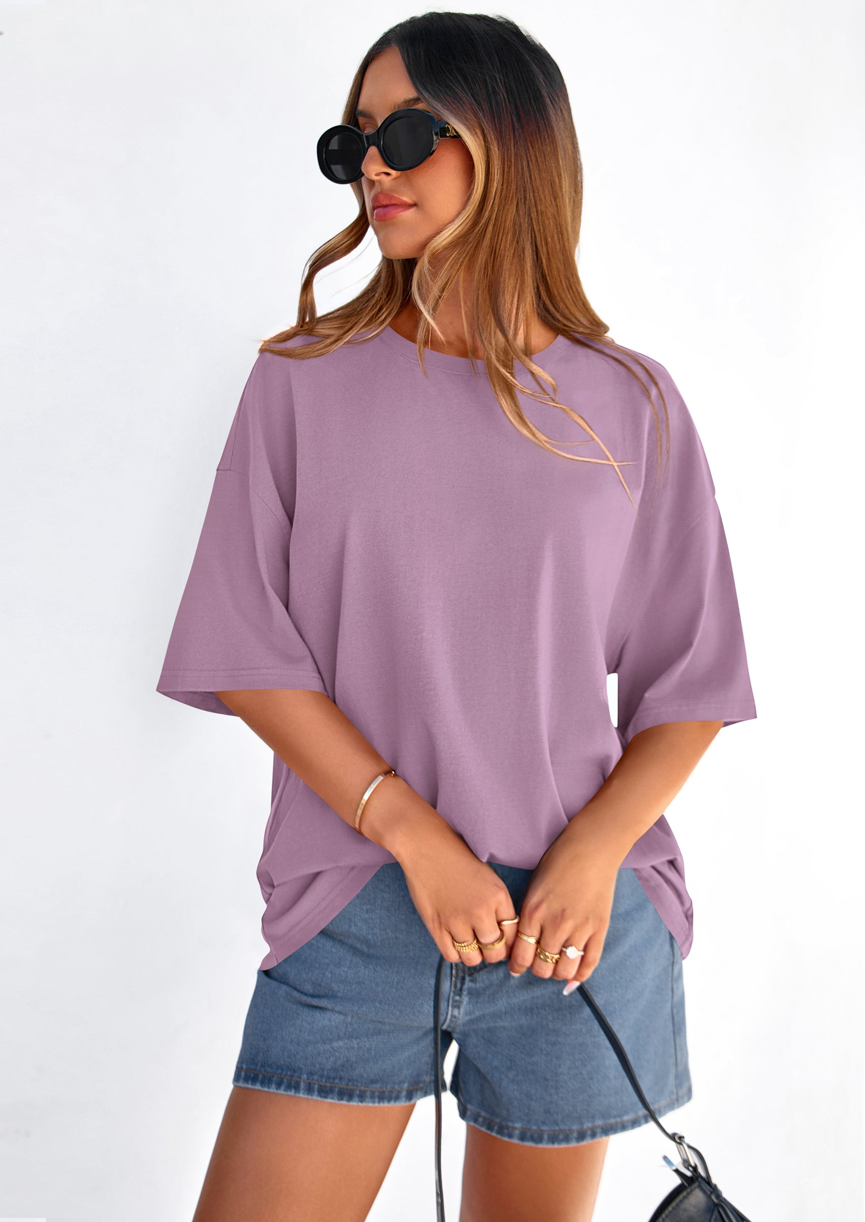 PRETTYGARDEN Women's Spring Going Out Tops Casual Short Sleeve Crewneck Loose Fit Basic Cute Tee Shirts Summer Outfits PRETTYGARDEN