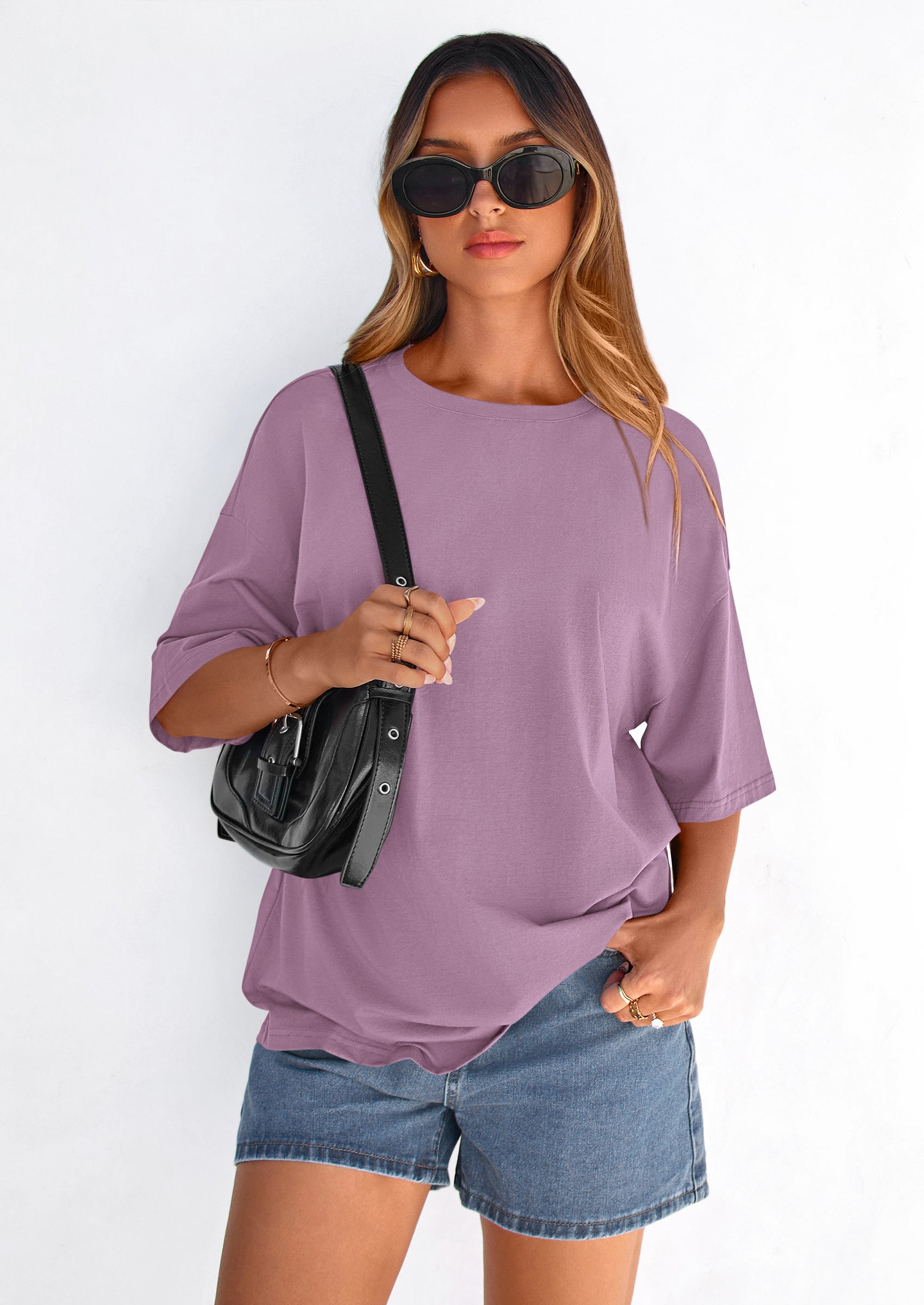 PRETTYGARDEN Women's Spring Going Out Tops Casual Short Sleeve Crewneck Loose Fit Basic Cute Tee Shirts Summer Outfits PRETTYGARDEN