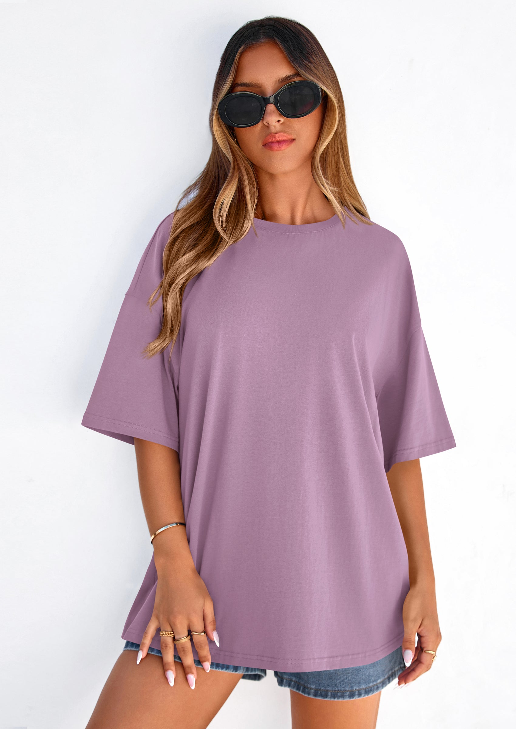 PRETTYGARDEN Women's Spring Going Out Tops Casual Short Sleeve Crewneck Loose Fit Basic Cute Tee Shirts Summer Outfits PRETTYGARDEN