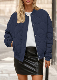 PRETTYGARDEN Women's Quilted Bomber Jacket Fall Fashion Lightweight Cropped Zip up Outerwear Winter Puffer Coats Pockets