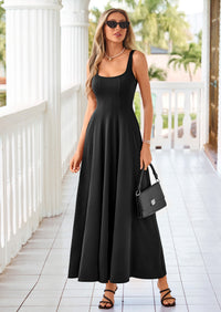PRETTYGARDEN Cocktail Dresses for Women Formal Summer Sleeveless A Line Long Flowy Spring Wedding Guest Party Midi Dress