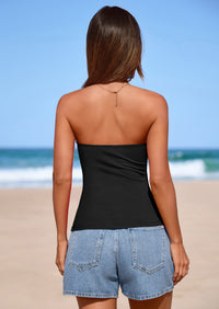 PRETTYGARDEN Women Tube Tops Strapless Going Out Crop Top Spring Fashion Y2K Summer Bandeau Shirt Beach Vacation Clothes PRETTYGARDEN