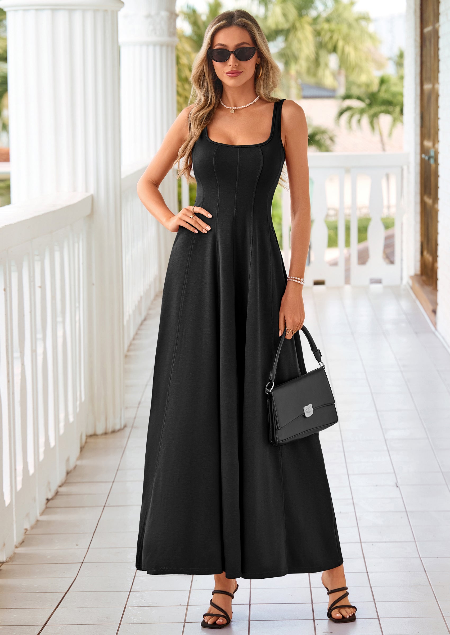 PRETTYGARDEN Cocktail Dresses for Women Formal Summer Sleeveless A Line Long Flowy Spring Wedding Guest Party Midi Dress