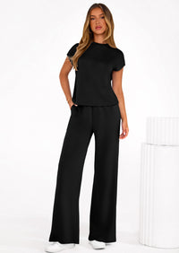 PRETTYGARDEN Womens 2 Piece Outfits Casual Cap Sleeve Lounge Set Summer Tracksuits Matching Sets Beach Fashion Travel Clothes PRETTYGARDEN