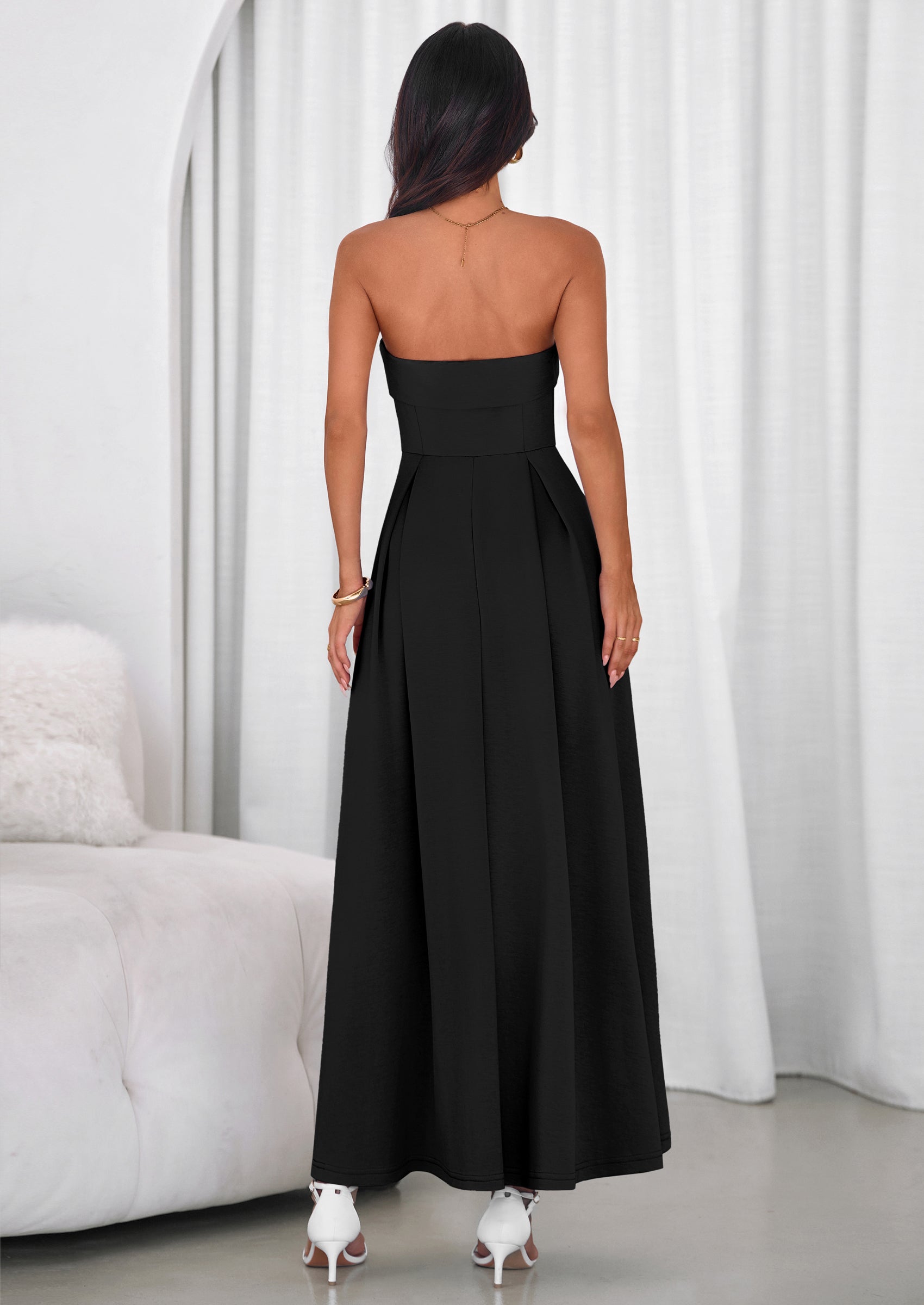 PRETTYGARDEN Cocktail Dresses for Women Summer Formal Elegant Tube Top Strapless Spring Wedding Guest Party Midi Dress PRETTYGARDEN