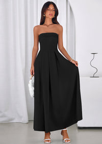 PRETTYGARDEN Cocktail Dresses for Women Summer Formal Elegant Tube Top Strapless Spring Wedding Guest Party Midi Dress PRETTYGARDEN