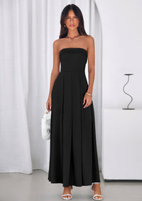 PRETTYGARDEN Cocktail Dresses for Women Summer Formal Elegant Tube Top Strapless Spring Wedding Guest Party Midi Dress PRETTYGARDEN