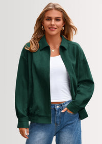 PRETTYGARDEN Women's Faux Suede Motorcycle Jacket Trendy Fall Fashion Oversized Zip Up Coats Winter Clothes Outerwear