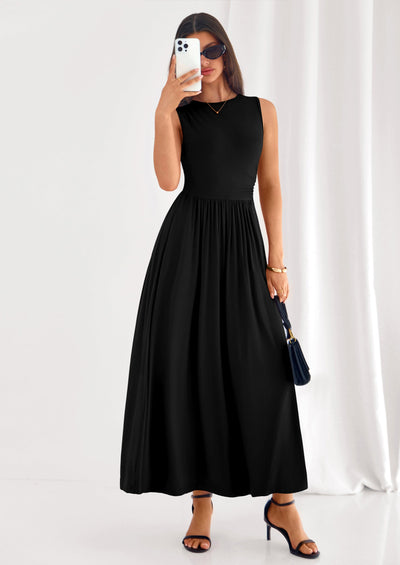 PRETTYGARDEN Summer Maxi Dresses for Women Sleeveless A Line Flowy Long Casual Sundress Wedding Guest Fashion Clothing PRETTYGARDEN