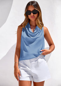 PRETTYGARDEN Women's Tie Halter Going Out Tops Summer Cowl Neck Vest Backless Sleeveless Tank Top Party Date Outfits PRETTYGARDEN