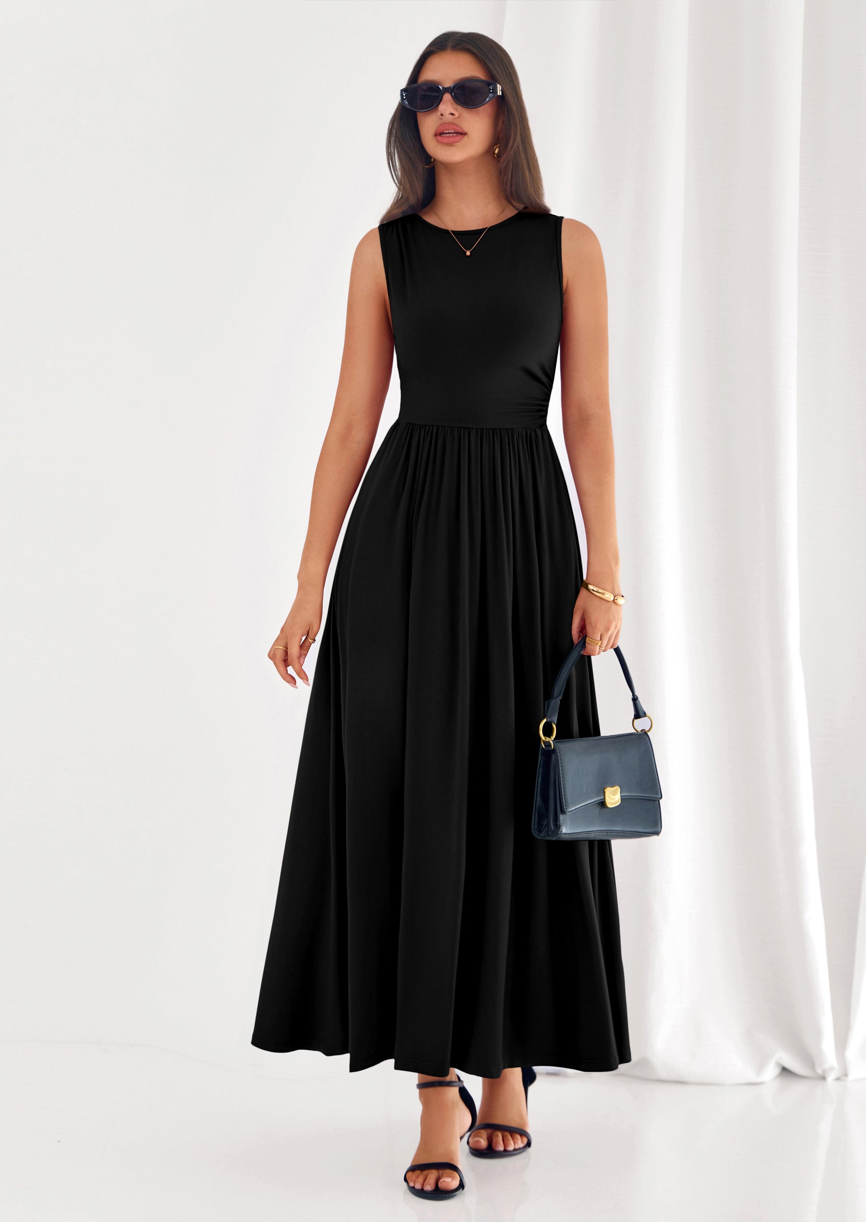 PRETTYGARDEN Summer Maxi Dresses for Women Sleeveless A Line Flowy Long Casual Sundress Wedding Guest Fashion Clothing PRETTYGARDEN