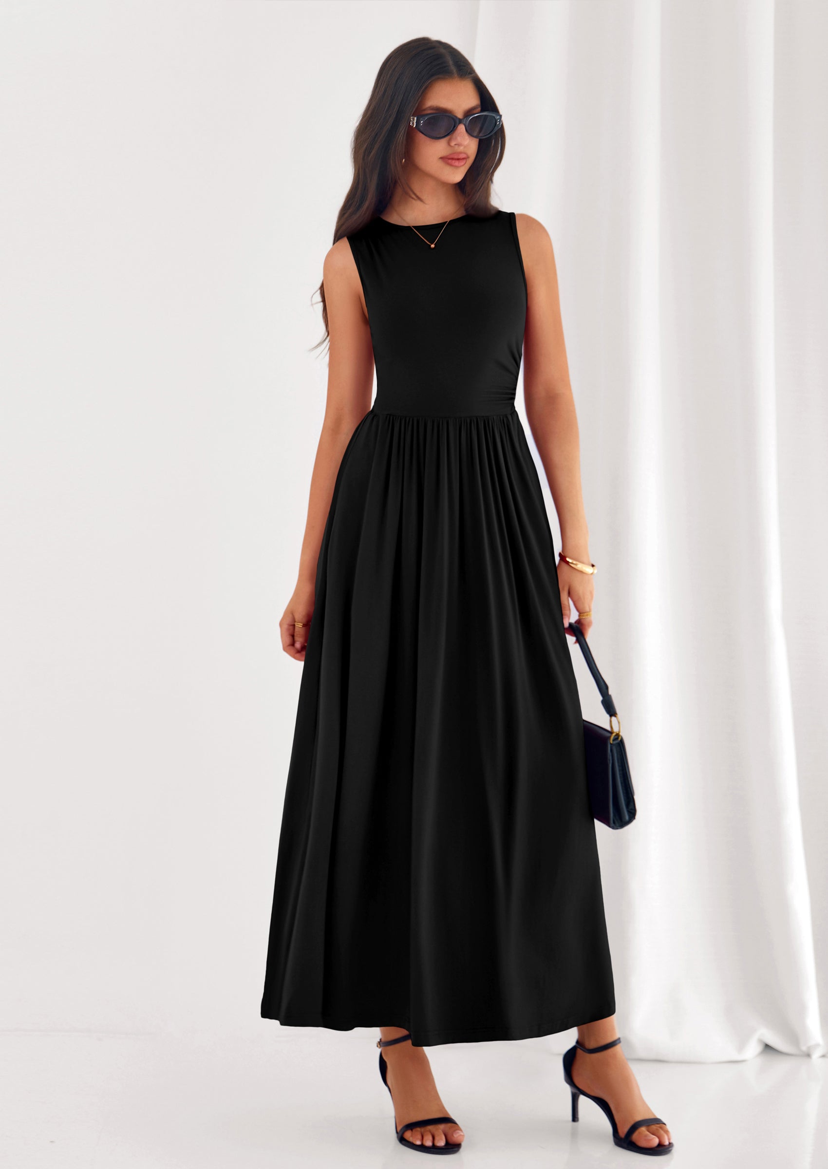 PRETTYGARDEN Summer Maxi Dresses for Women Sleeveless A Line Flowy Long Casual Sundress Wedding Guest Fashion Clothing PRETTYGARDEN