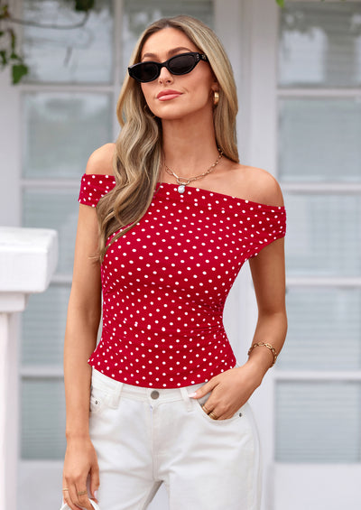 PRETTYGARDEN Womens Off The Shoulder Tops Summer Y2K Clothes Going Out Shirts Ruched Tank Top Date Night Outfits