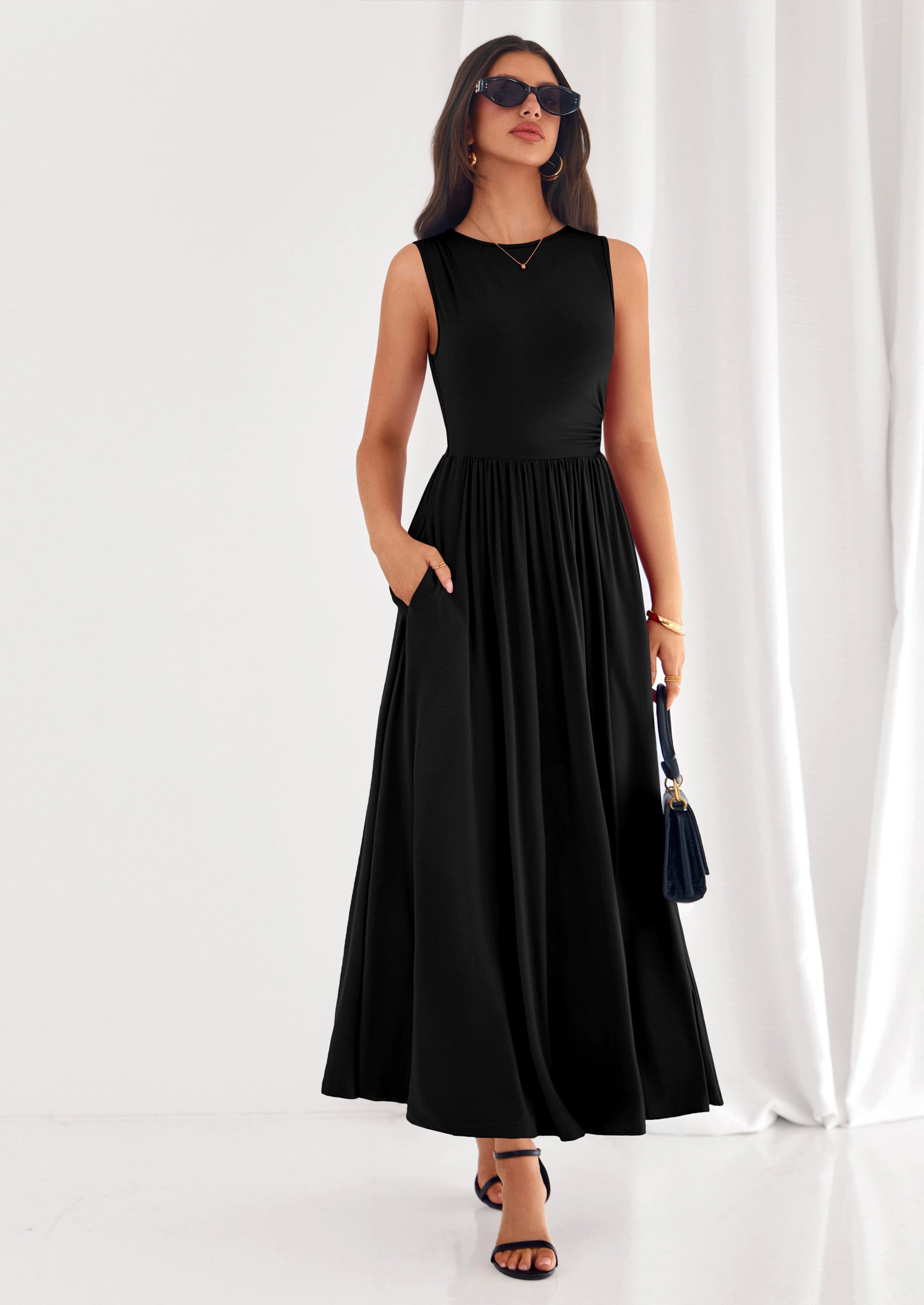 PRETTYGARDEN Summer Maxi Dresses for Women Sleeveless A Line Flowy Long Casual Sundress Wedding Guest Fashion Clothing PRETTYGARDEN