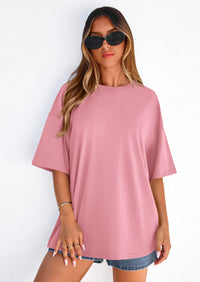 PRETTYGARDEN Women's Spring Going Out Tops Casual Short Sleeve Crewneck Loose Fit Basic Cute Tee Shirts Summer Outfits PRETTYGARDEN