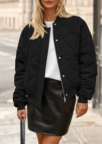 PRETTYGARDEN Women's Quilted Bomber Jacket Fall Fashion Lightweight Cropped Zip up Outerwear Winter Puffer Coats Pockets