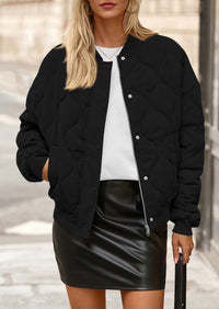 PRETTYGARDEN Women's Quilted Bomber Jacket Fall Fashion Lightweight Cropped Zip up Outerwear Winter Puffer Coats Pockets