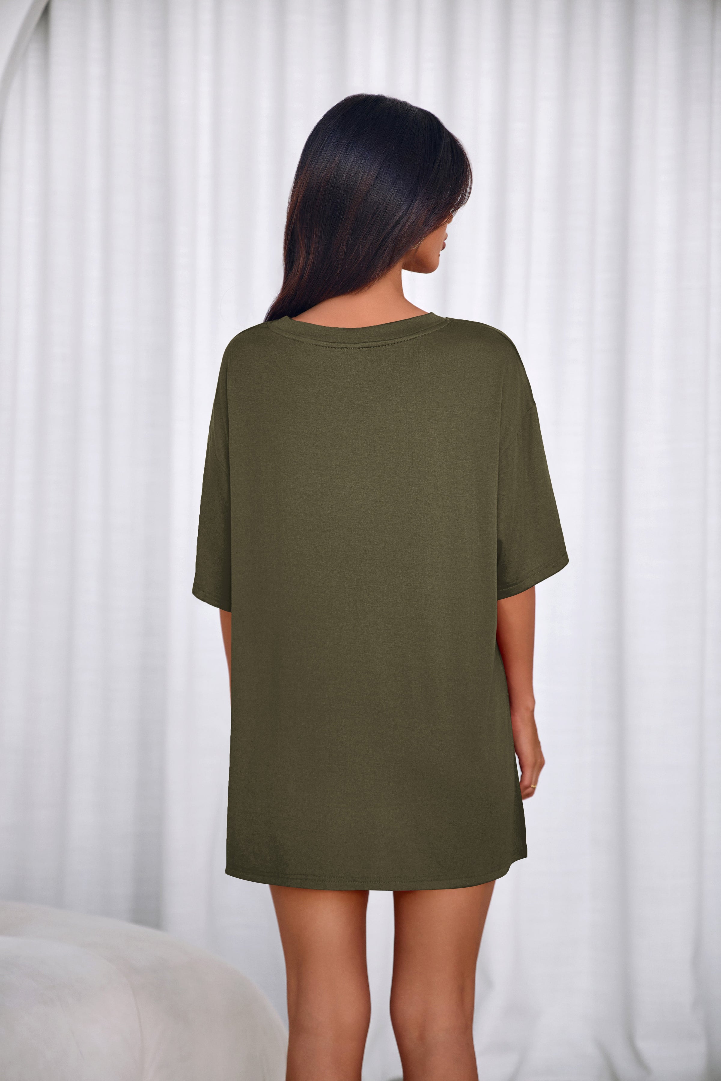 PRETTYGARDEN 2 Piece Sets for Women Summer Lounge Short Set Spring Matching Biker Shorts V Neck Oversized Shirt Clothing PRETTYGARDEN