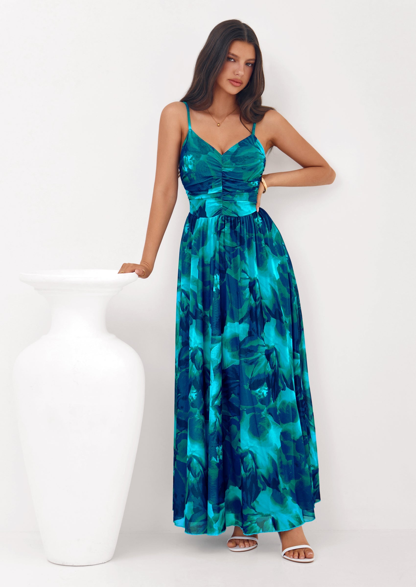 PRETTYGARDEN Women's Floral Maxi Dress Summer Outfits Spaghetti Strap Flowy Long Sundress Beach Vacation Boho Dresses PRETTYGARDEN