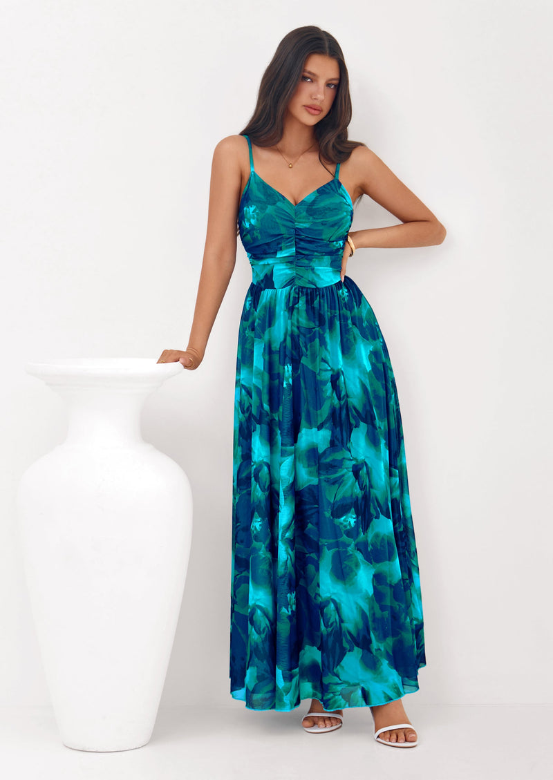 PRETTYGARDEN Women's Floral Maxi Dress Summer Outfits Spaghetti Strap Flowy Long Sundress Beach Vacation Boho Dresses PRETTYGARDEN