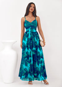 PRETTYGARDEN Women's Floral Maxi Dress Summer Outfits Spaghetti Strap Flowy Long Sundress Beach Vacation Boho Dresses PRETTYGARDEN