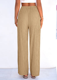 PRETTYGARDEN Womens Palazzo Pants Summer Fashion High Waisted Wide Leg Drawstring Flowy Beach Trousers with Pockets PRETTYGARDEN