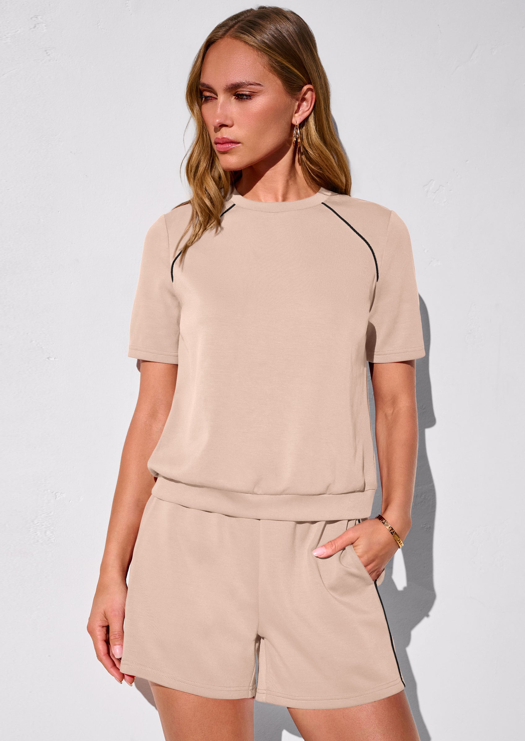 PRETTYGARDEN Sweatsuits Women 2 Piece Outfit Summer Lounge Shorts Sets Matching Spring Travel Beach Vacation Clothes PRETTYGARDEN