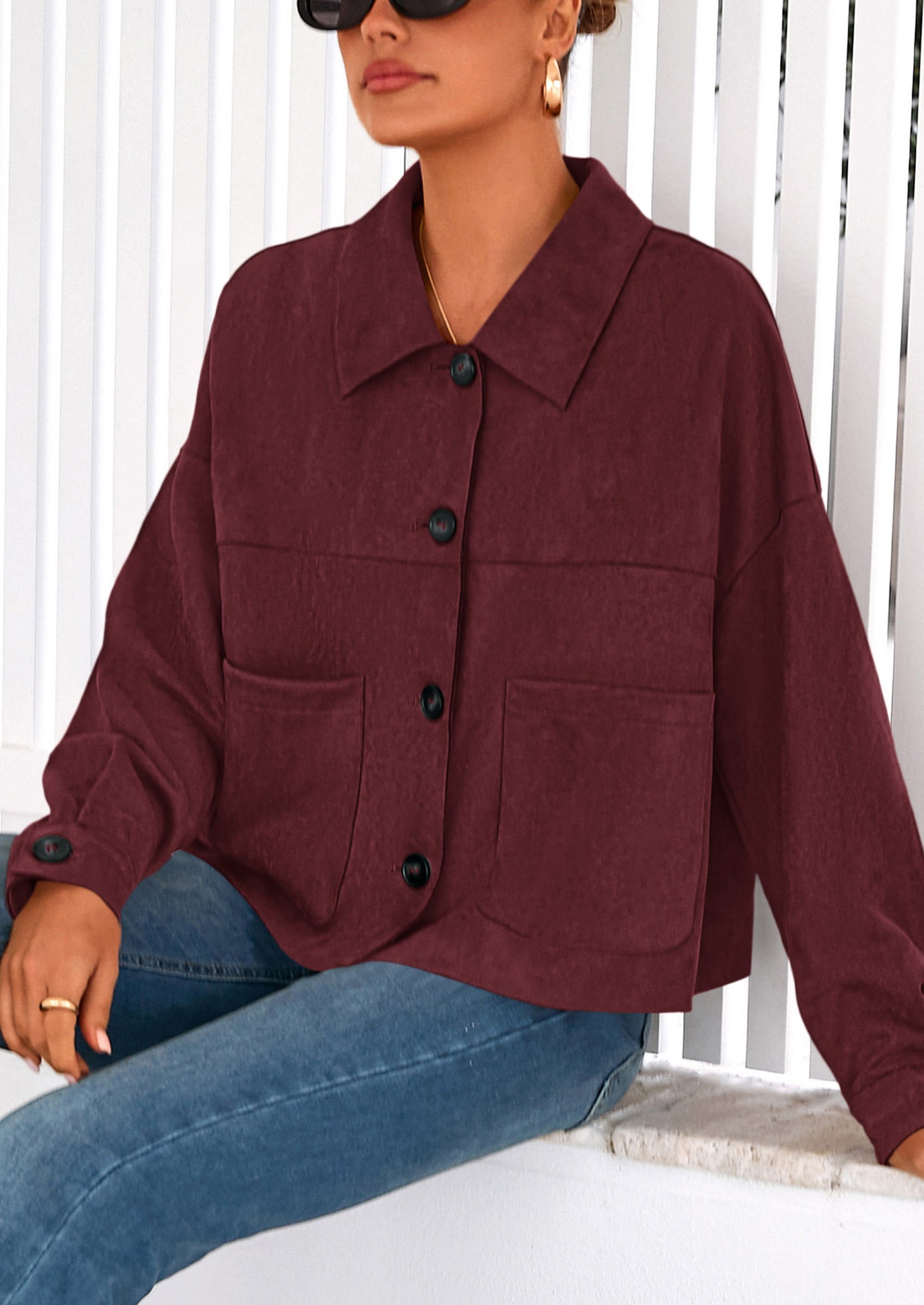 PRETTYGARDEN Women's Faux Suede Cropped Jacket Casual Lightweight Fall Fashion Winter Coats Outerwear Trendy Clothes