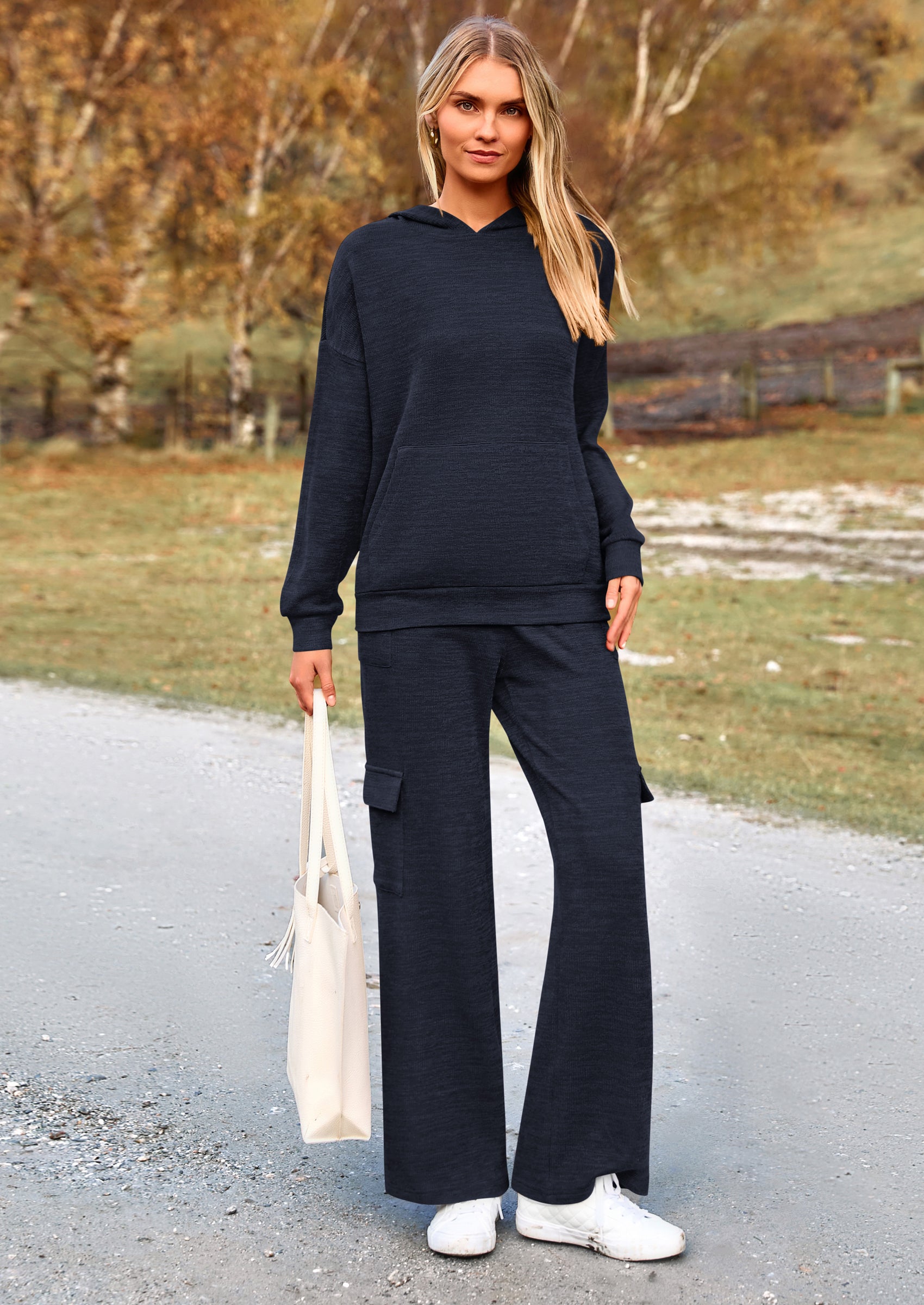 PRETTYGARDEN 2 Piece Sets For Women Fall Sweatsuits Outfits Lounge Matching Hoodie Set Travel Track Suits Winter Clothes