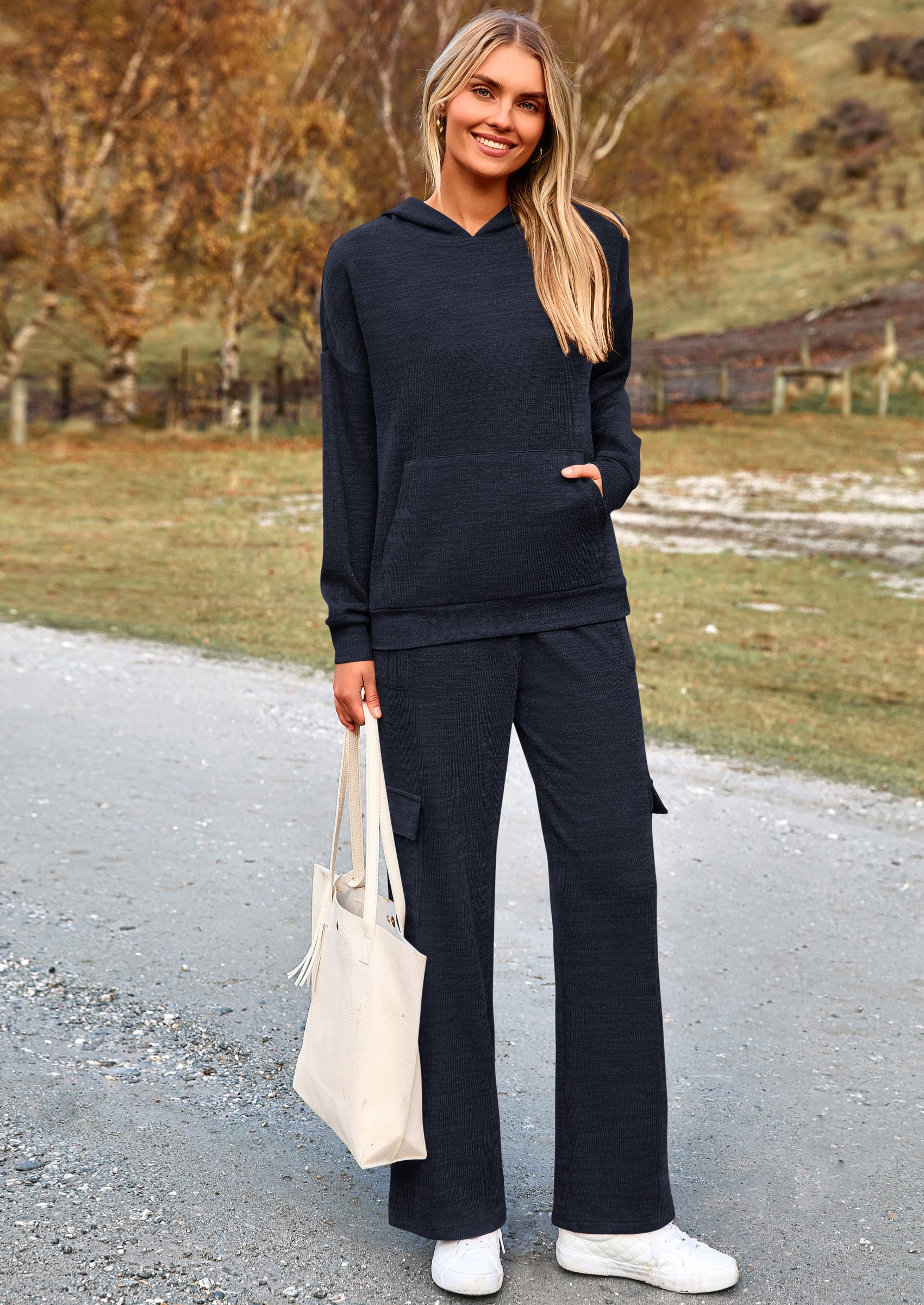 PRETTYGARDEN 2 Piece Sets For Women Fall Sweatsuits Outfits Lounge Matching Hoodie Set Travel Track Suits Winter Clothes