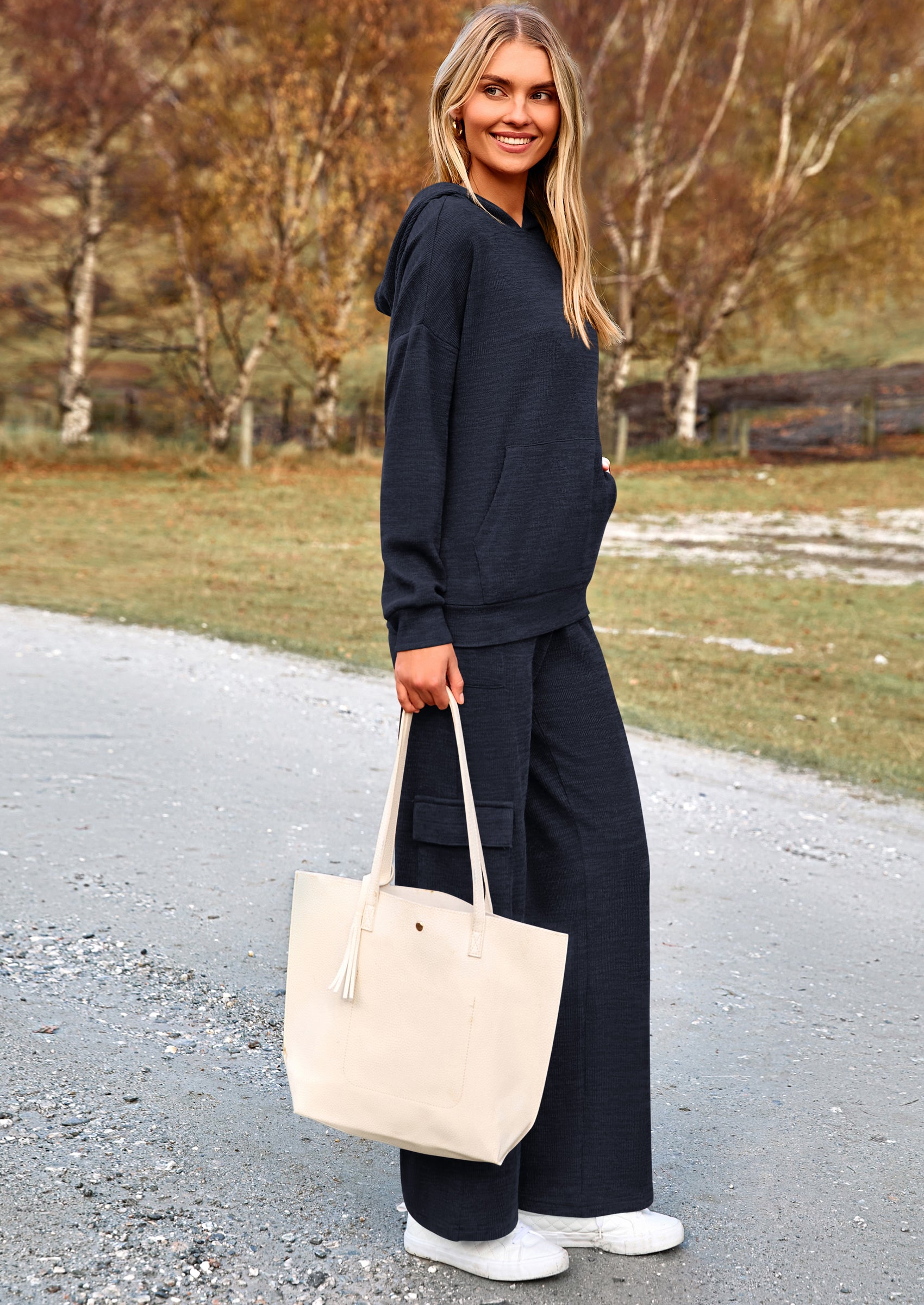 PRETTYGARDEN 2 Piece Sets For Women Fall Sweatsuits Outfits Lounge Matching Hoodie Set Travel Track Suits Winter Clothes