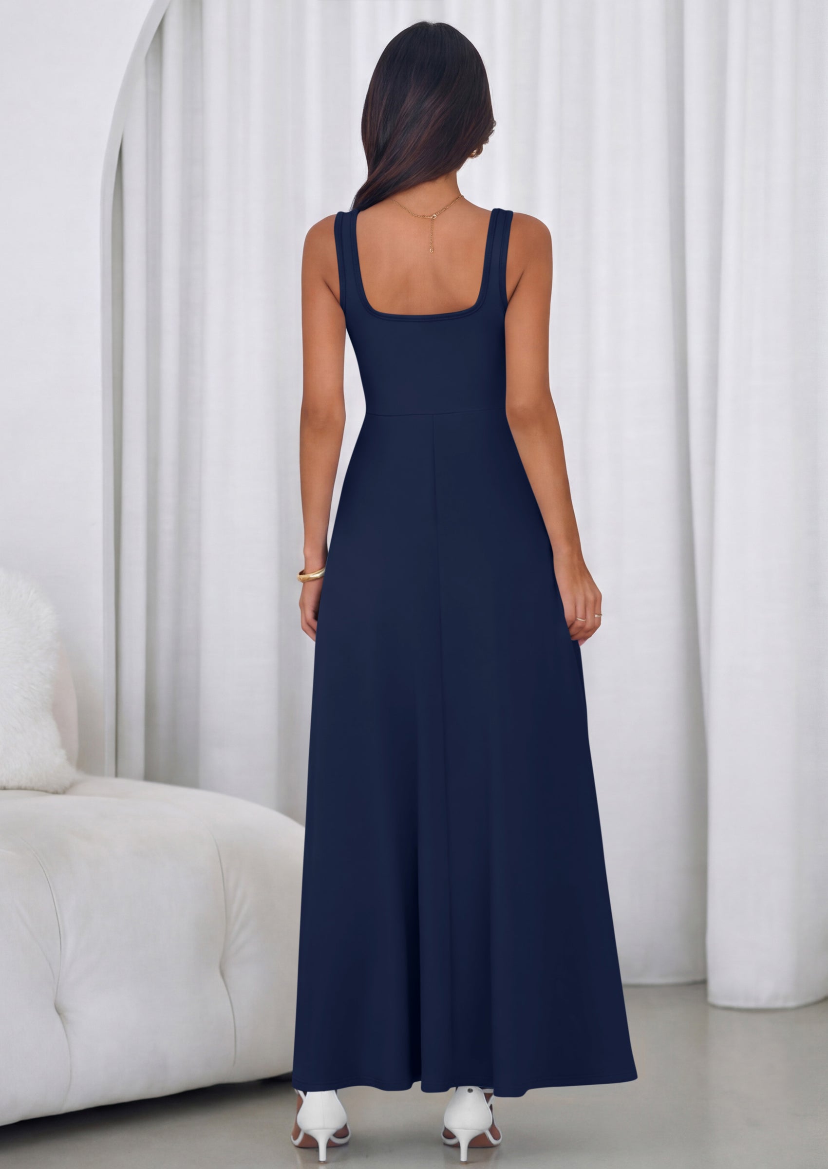 PRETTYGARDEN Womens Summer Dresses Sleeveless Elegant Square Neck Alin PRETTYGARDEN Womens Summer Dresses Sleeveless Elegant Square Neck Alin