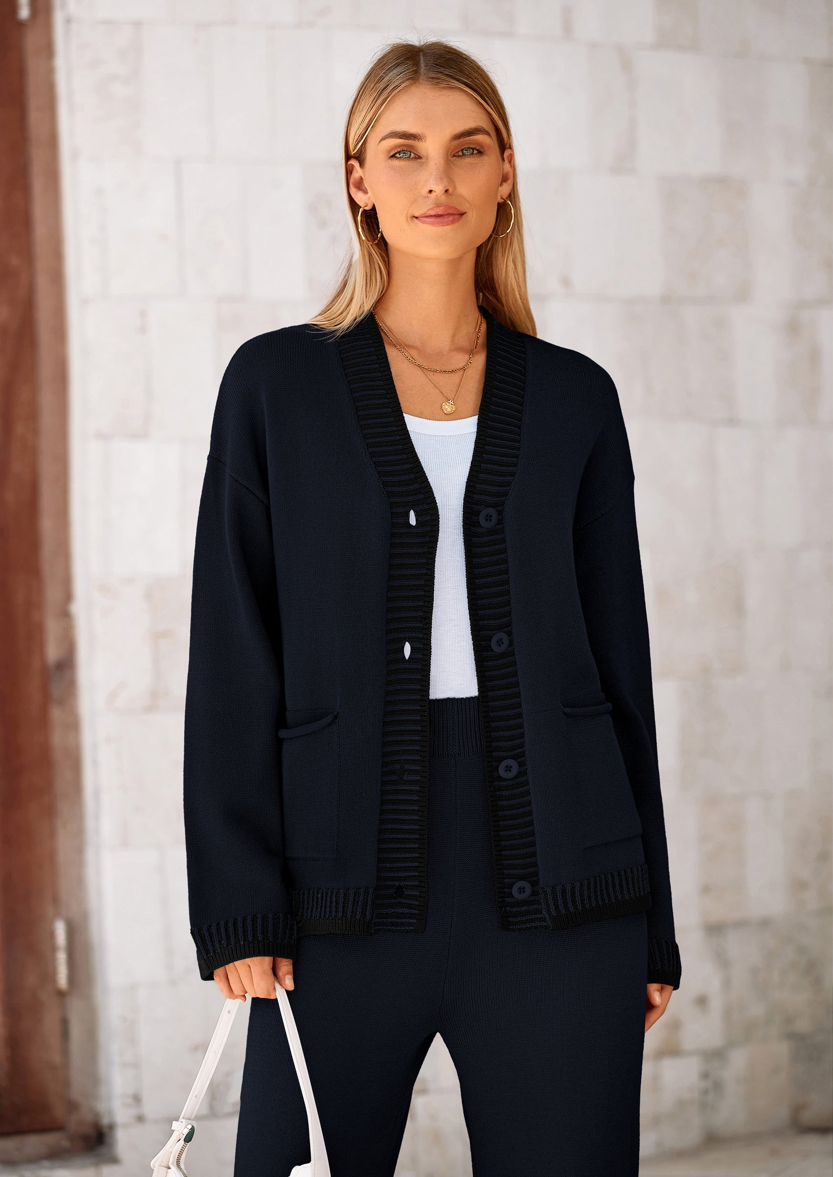 PRETTYGARDEN Lounge Sets for Women Fall Loungewear 2 Piece Outfits Cardigan Sweaters Track Suit Matching Winter Clothing