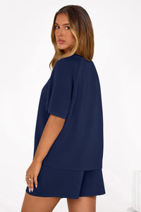 PRETTYGARDEN Women's 2 Piece Lounge Sets Short Sleeve Shirts Casual Tops Shorts Matching Clothing Summer Airport Outfits PRETTYGARDEN