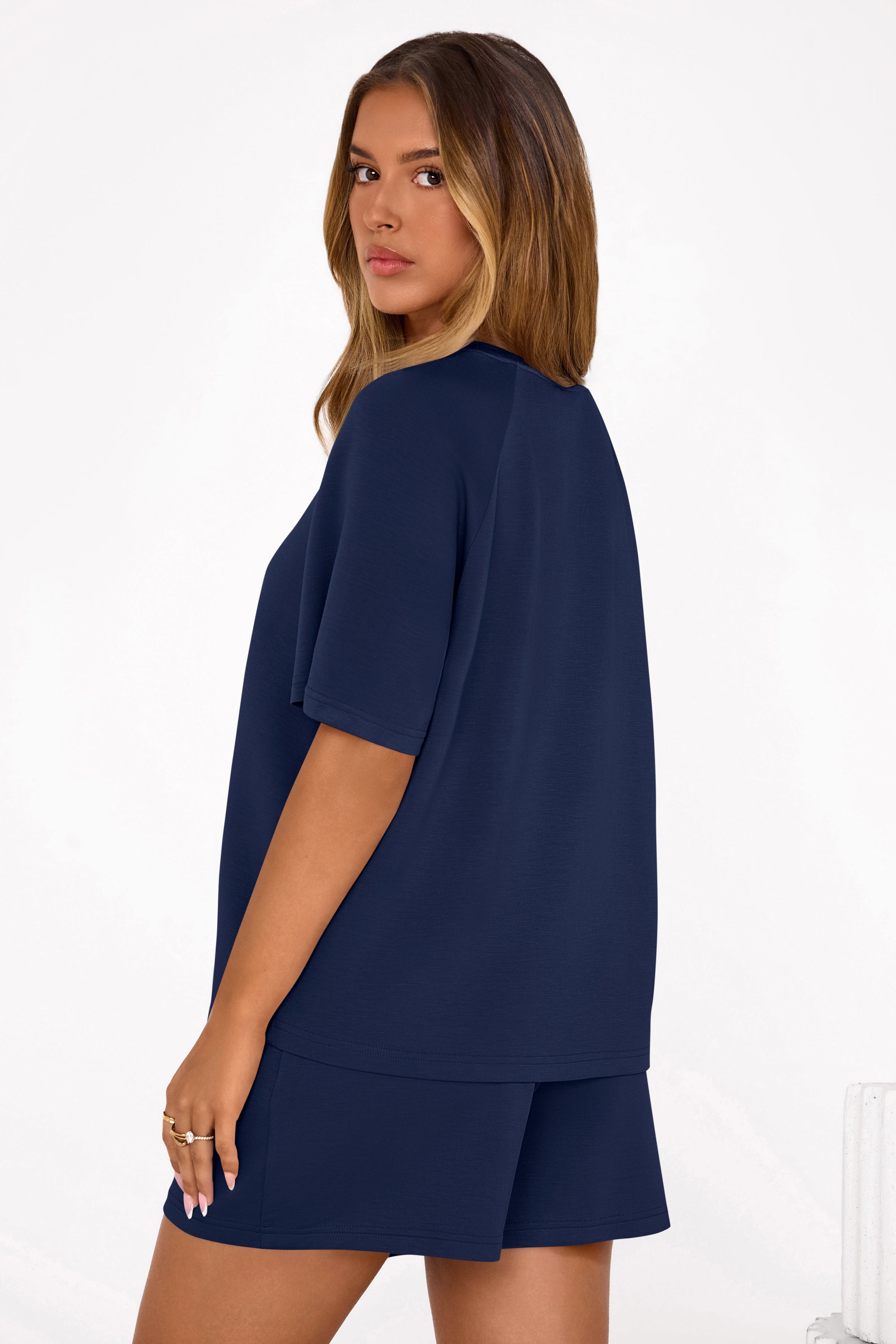 PRETTYGARDEN Women's 2 Piece Lounge Sets Short Sleeve Shirts Casual Tops Shorts Matching Clothing Summer Airport Outfits PRETTYGARDEN