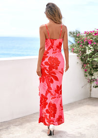 PRETTYGARDEN Women's Summer Floral Maxi Dress Spaghetti Strap Mesh Spring Wedding Guest Dresses Beach Vacation Sundress PRETTYGARDEN