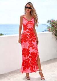 PRETTYGARDEN Women's Summer Floral Maxi Dress Spaghetti Strap Mesh Spring Wedding Guest Dresses Beach Vacation Sundress PRETTYGARDEN