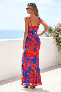 PRETTYGARDEN Women's Summer Floral Maxi Dress Spaghetti Strap Mesh Spring Wedding Guest Dresses Beach Vacation Sundress PRETTYGARDEN