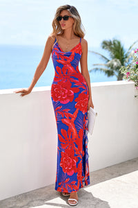 PRETTYGARDEN Women's Summer Floral Maxi Dress Spaghetti Strap Mesh Spring Wedding Guest Dresses Beach Vacation Sundress PRETTYGARDEN