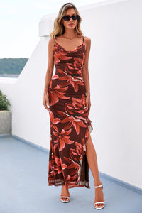 PRETTYGARDEN Women's Summer Floral Maxi Dress Spaghetti Strap Mesh Spring Wedding Guest Dresses Beach Vacation Sundress PRETTYGARDEN